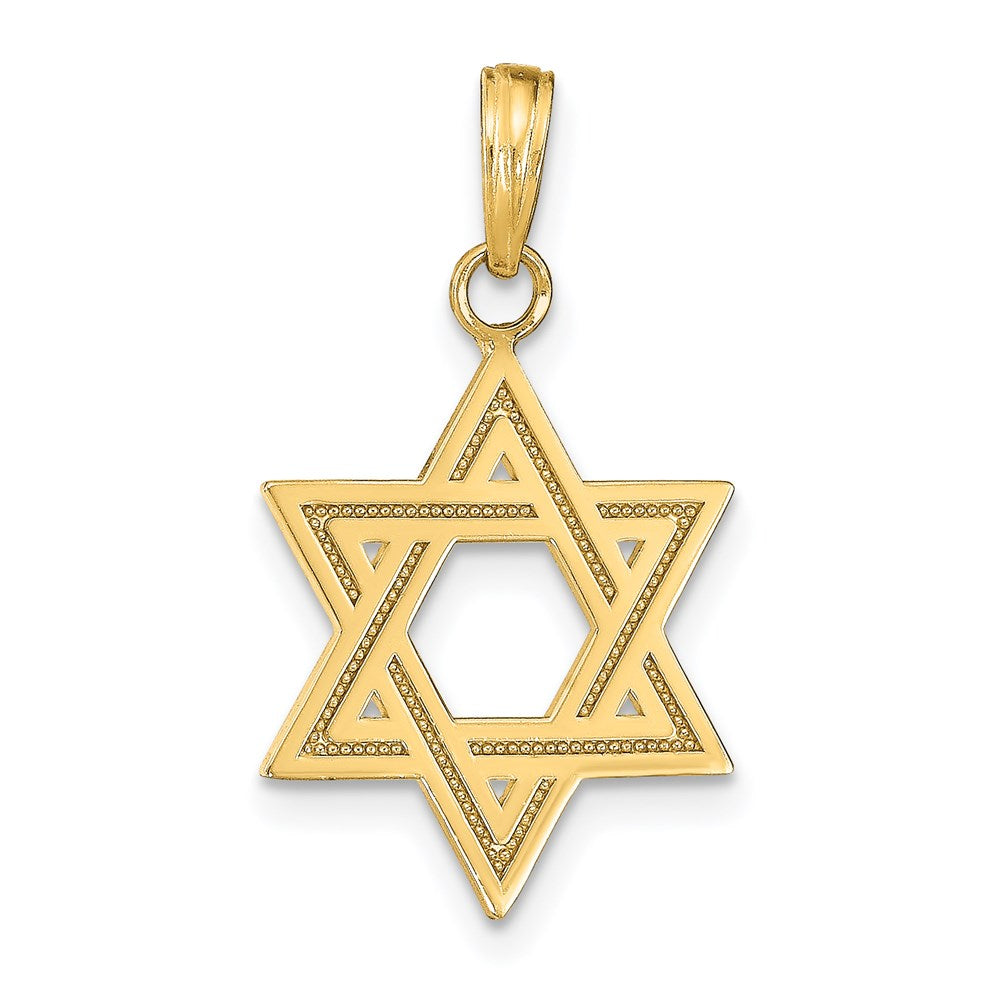 14k Solid Satin Star of David Charm