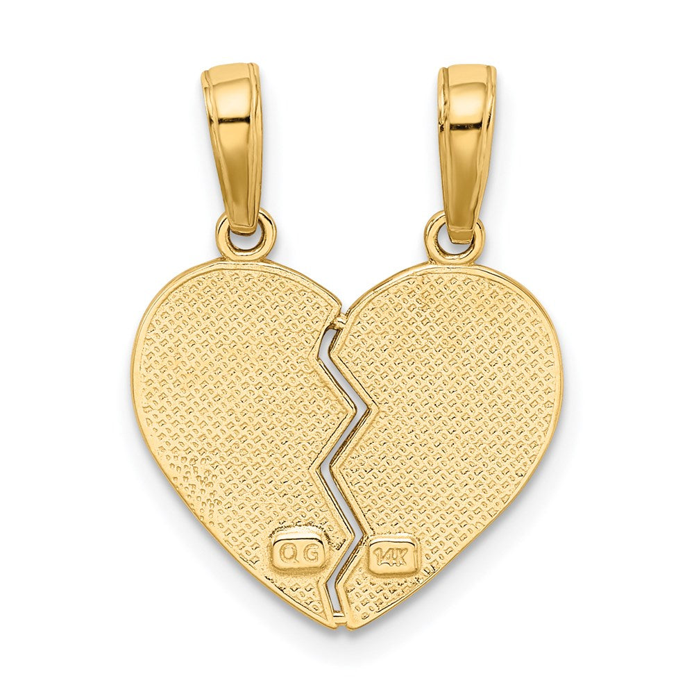 14k I LOVE YOU Break Apart Heart Charm