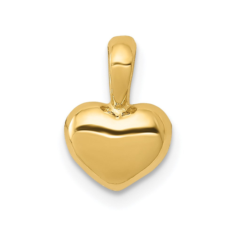 14K Polished Domed Heart Charm