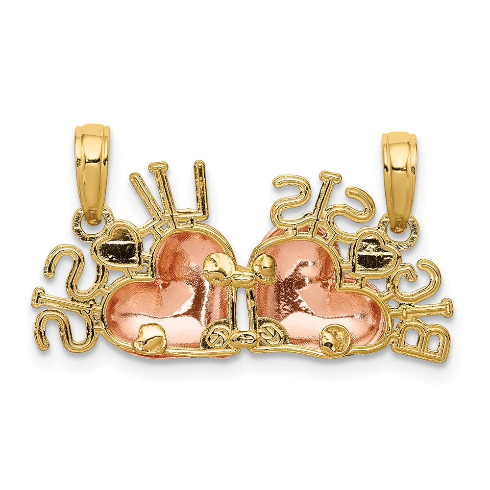 14k Two-tone w/White Rhod BIG SIS-LIL SIS Break-a-part Pendant