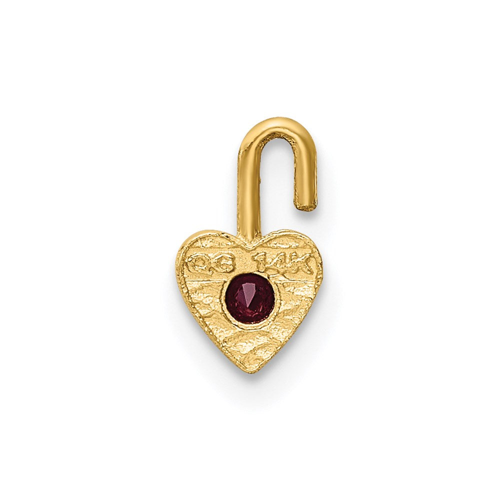14ky January Synthetic Birthstone Heart Charm