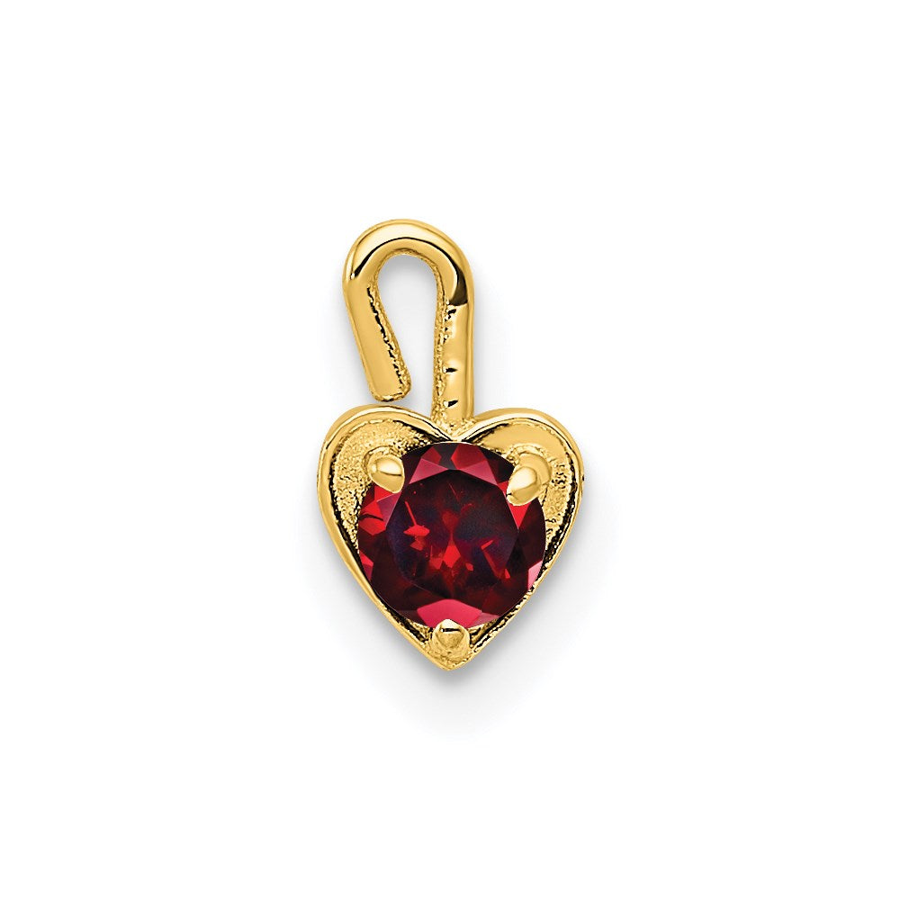 14ky January Synthetic Birthstone Heart Charm