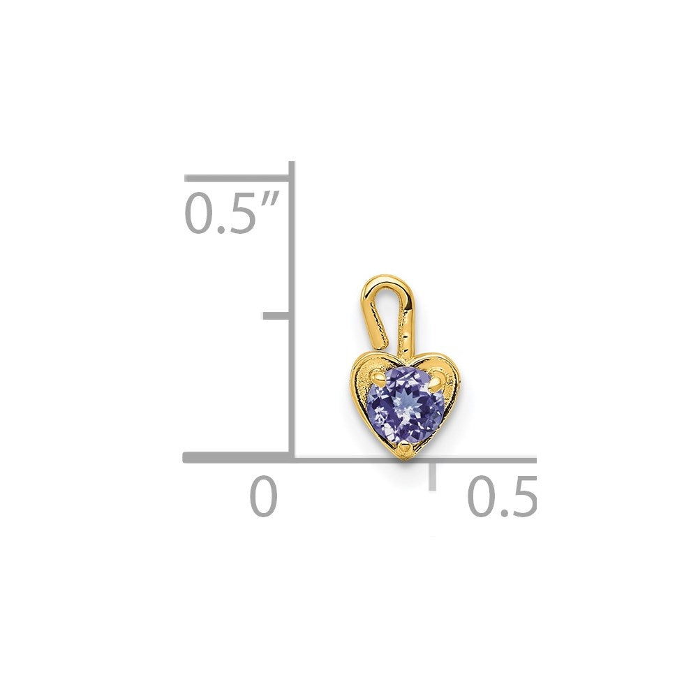 14ky June Synthetic Birthstone Heart Charm