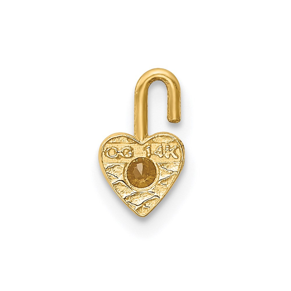 14ky November Synthetic Birthstone Heart Charm