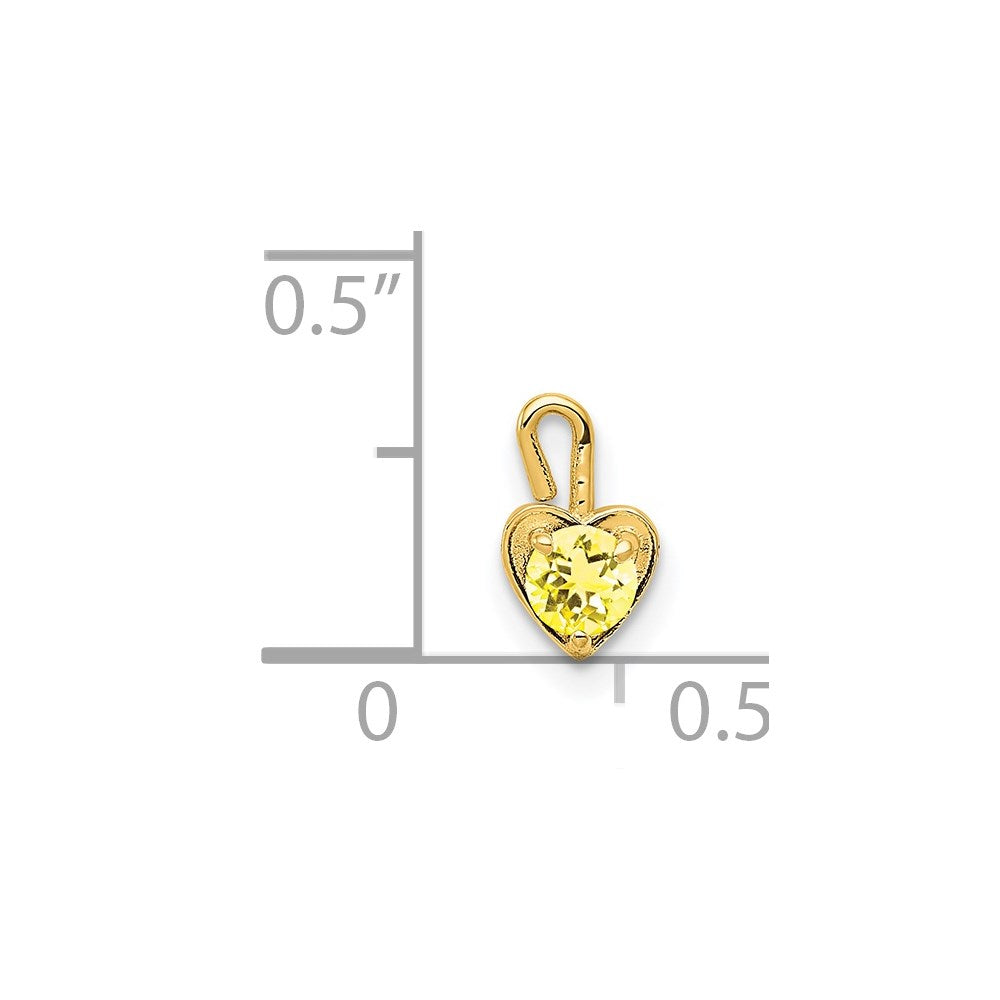 14ky November Synthetic Birthstone Heart Charm