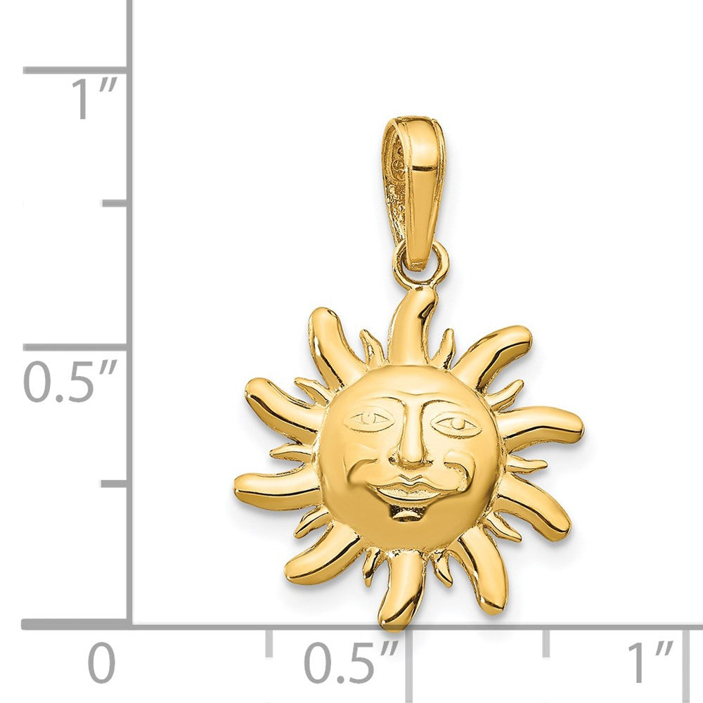 14k Polished Small Sun Charm