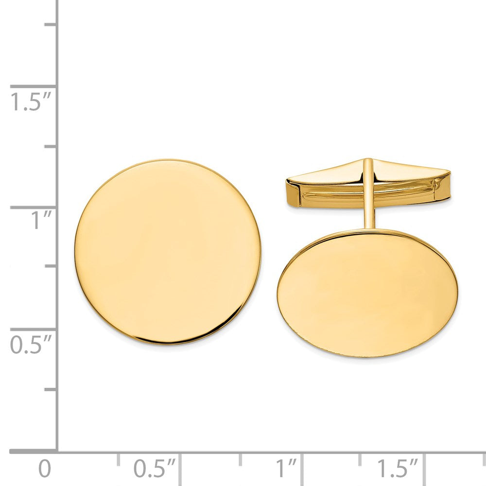 14K Men's Circular Polished Cuff Links