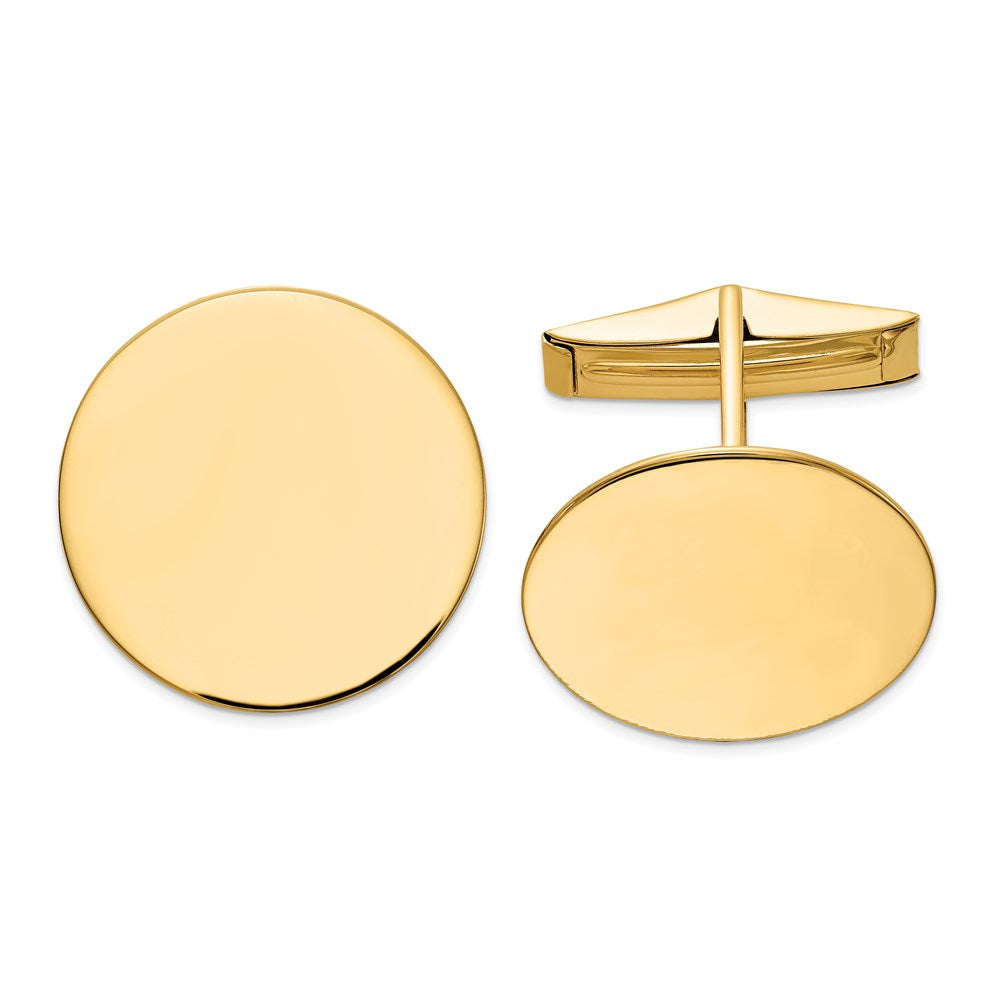 14K Men's Circular Polished Cuff Links