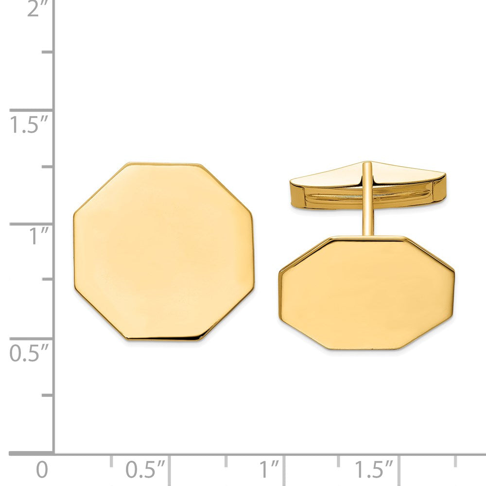 14K Men's Octagonal Cuff Links