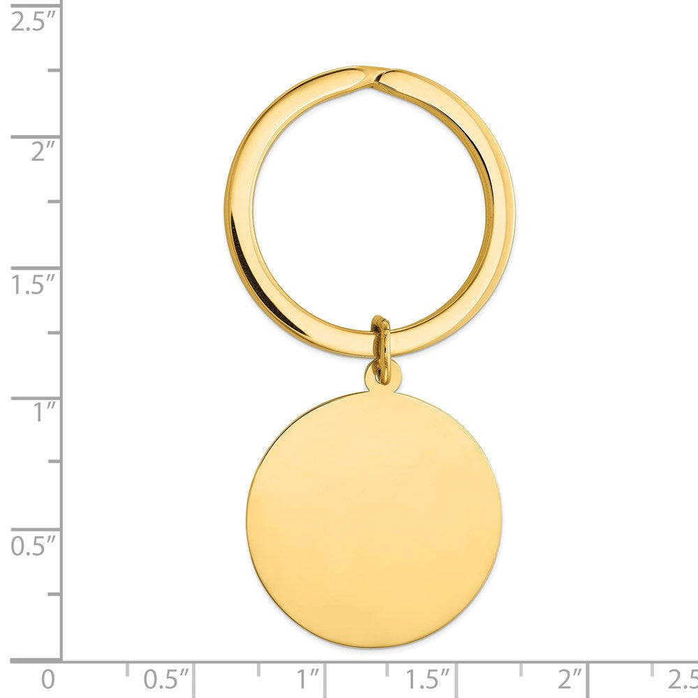 14k Round High Polished Disc Key Ring