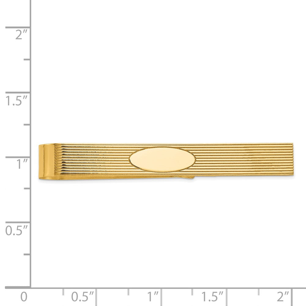 14k Men's Grooved EngravableTie Bar