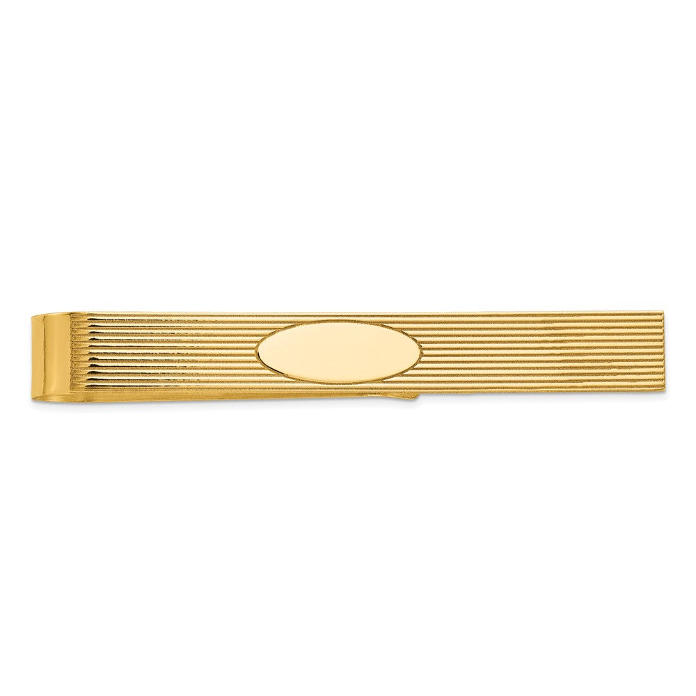 14k Men's Grooved EngravableTie Bar