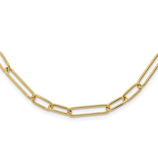 14K 5Mm Paper Clip Chain Necklace 22 Inches