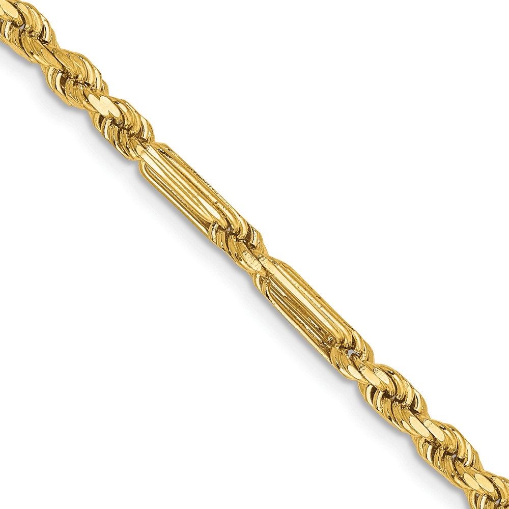 14K 16 inch 3mm Diamond-cut Milano Rope with Lobster Clasp Chain