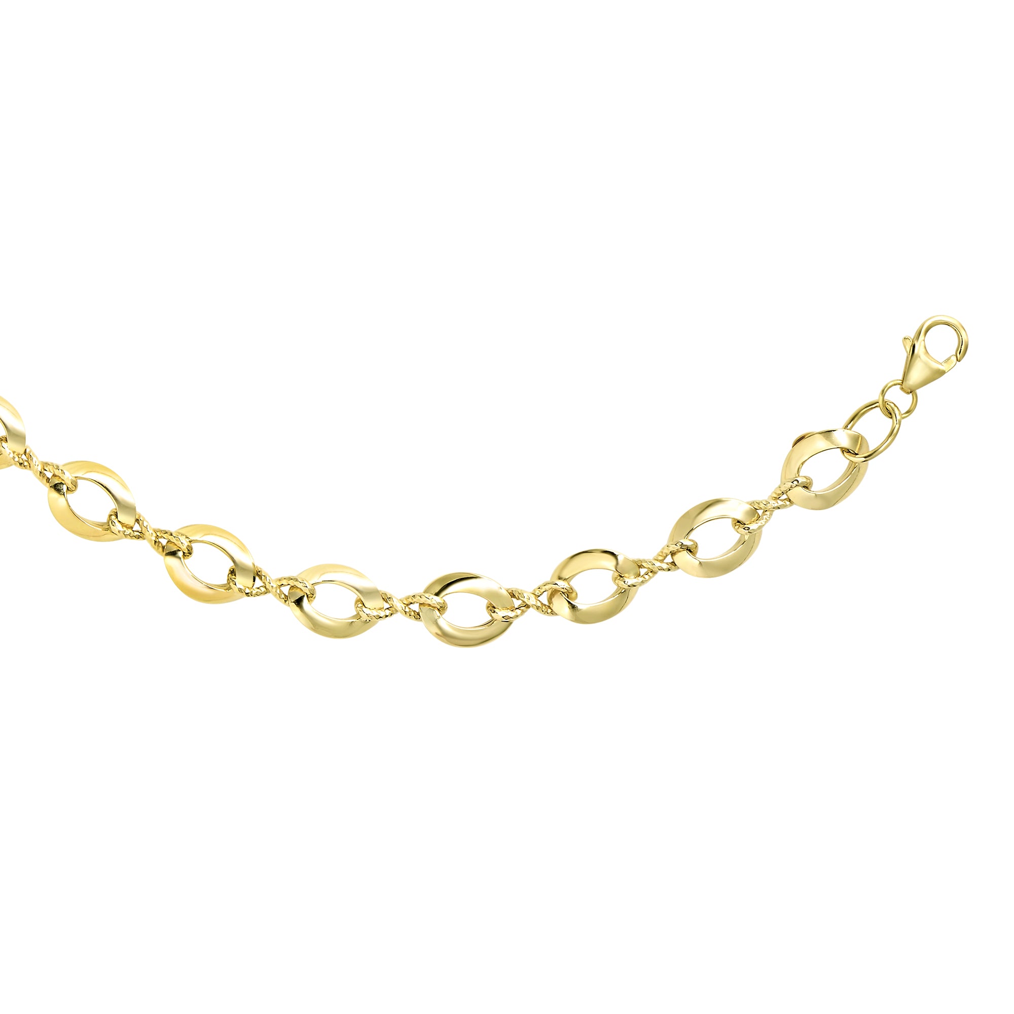 14K Yellow Gold 7.5" Polished Oval Link