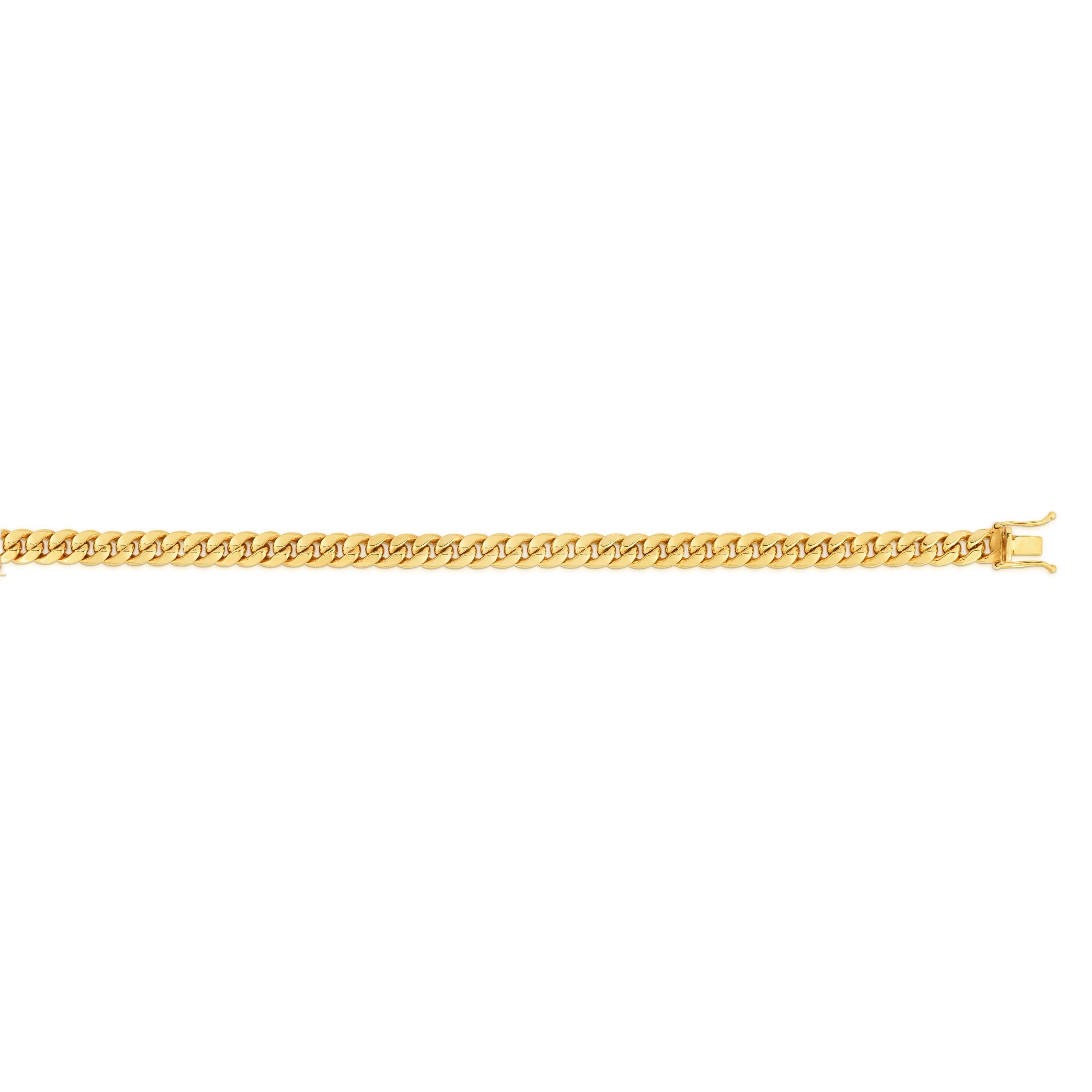 14K Yellow Gold 4.5mm 24" Semi-Solid Miami Cuban Chain with Box Clasp