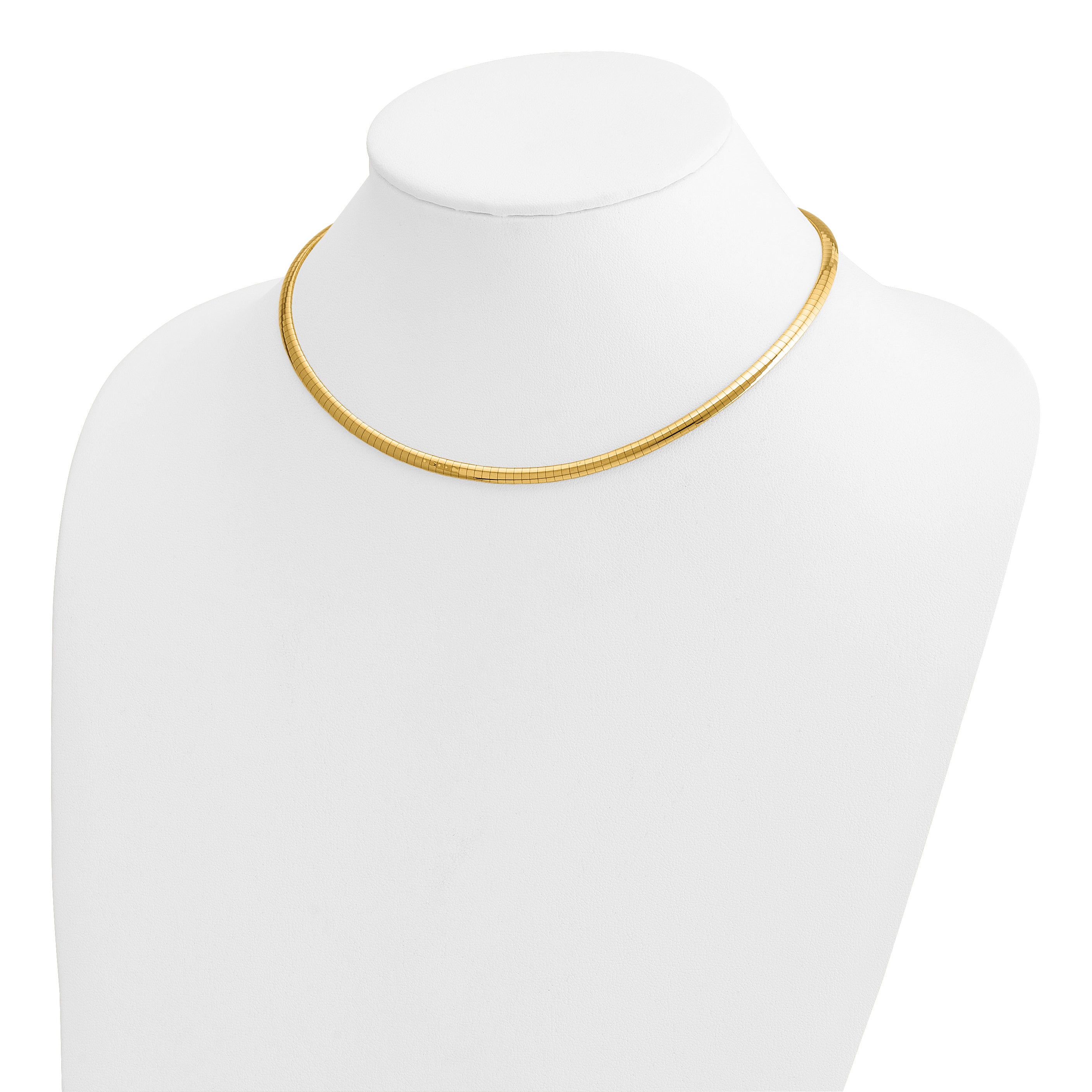 14k Polished 4mm 7 inch Domed Omega Bracelet