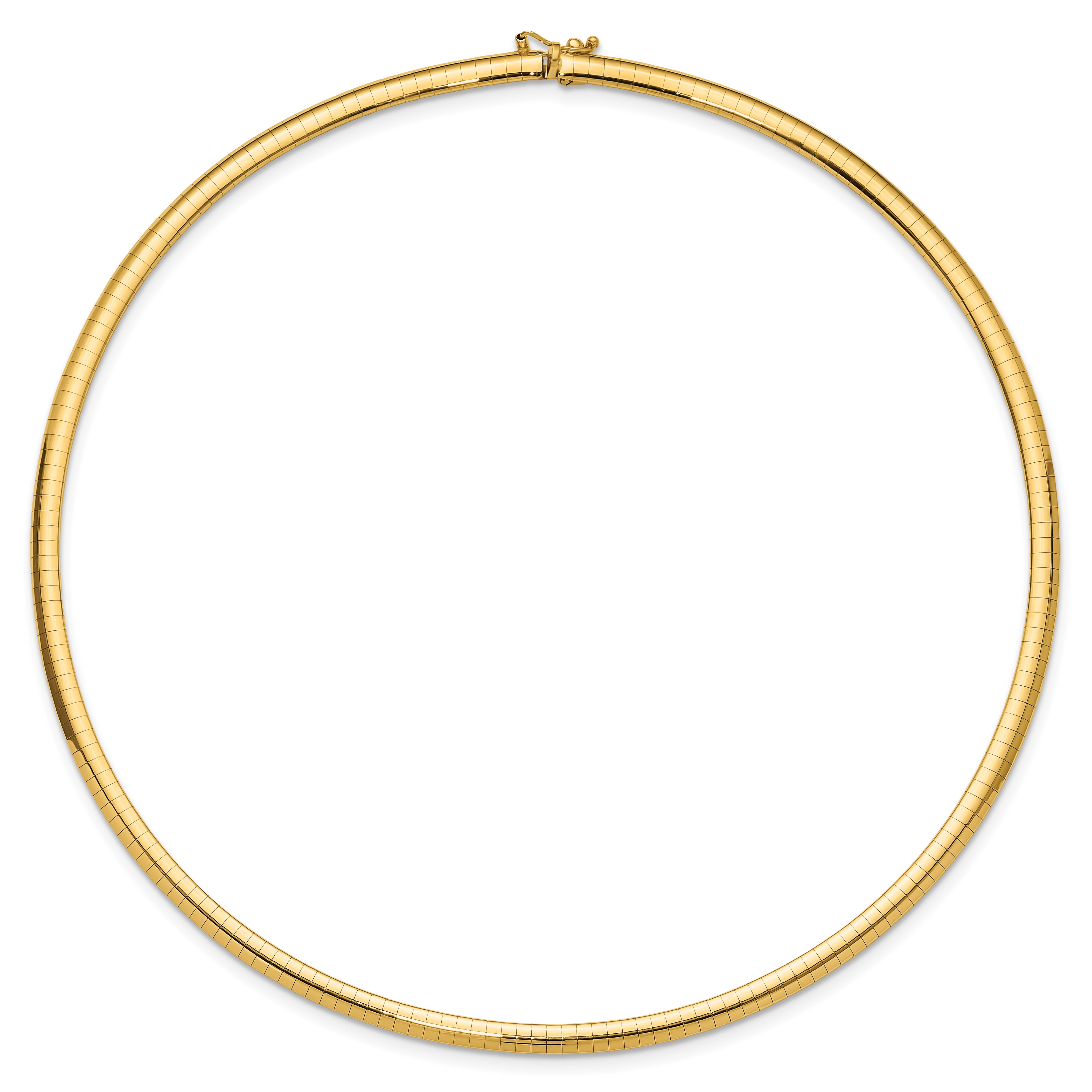 14k Polished 4mm 7 inch Domed Omega Bracelet