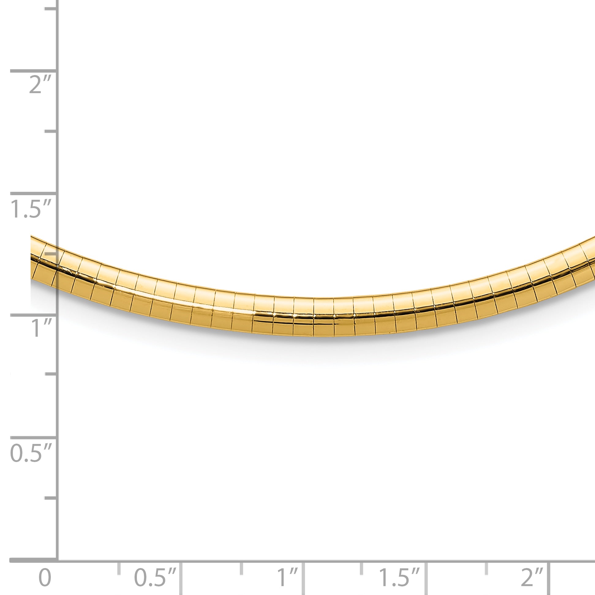 14k Polished 4mm 7 inch Domed Omega Bracelet
