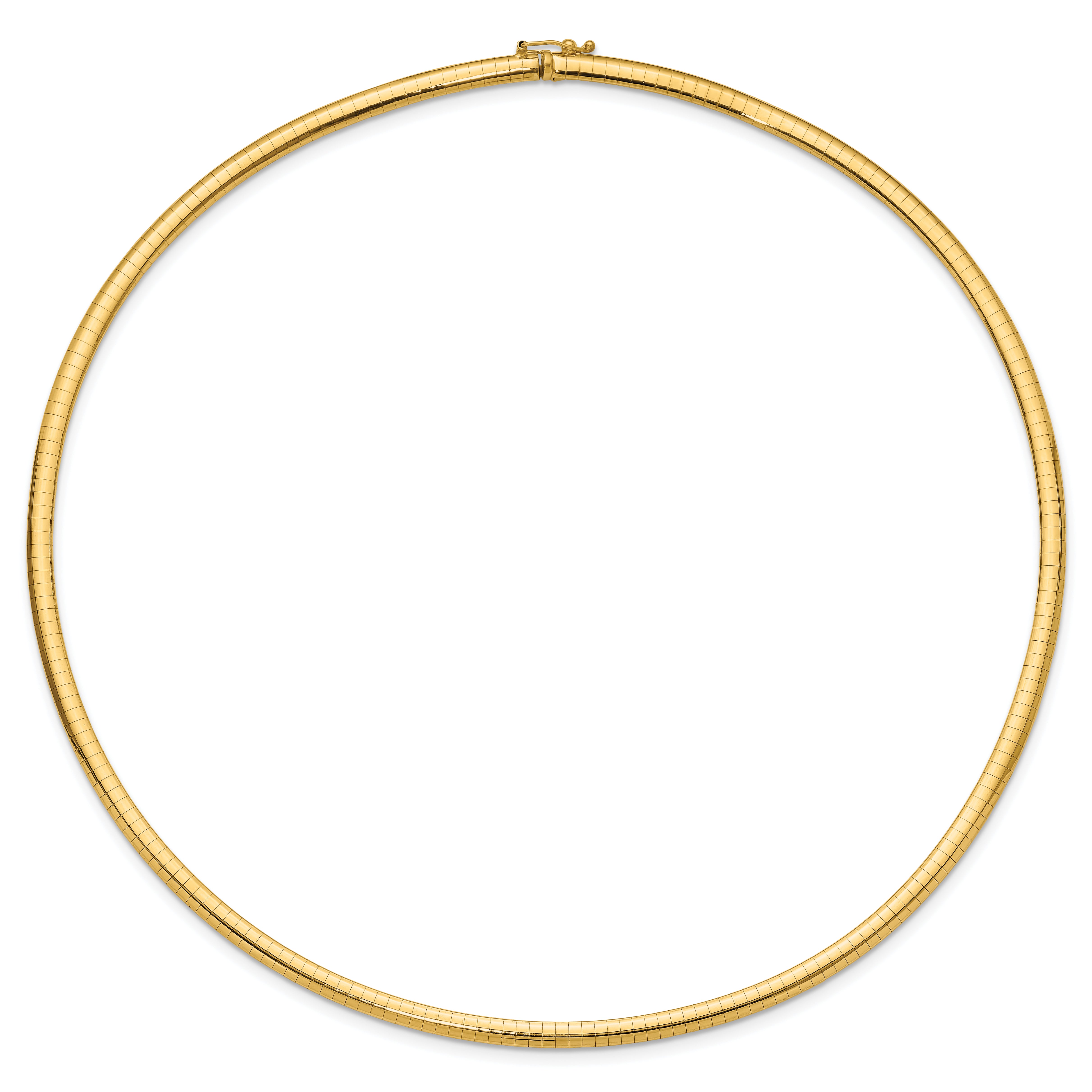 14k Polished 4mm 7 inch Domed Omega Bracelet