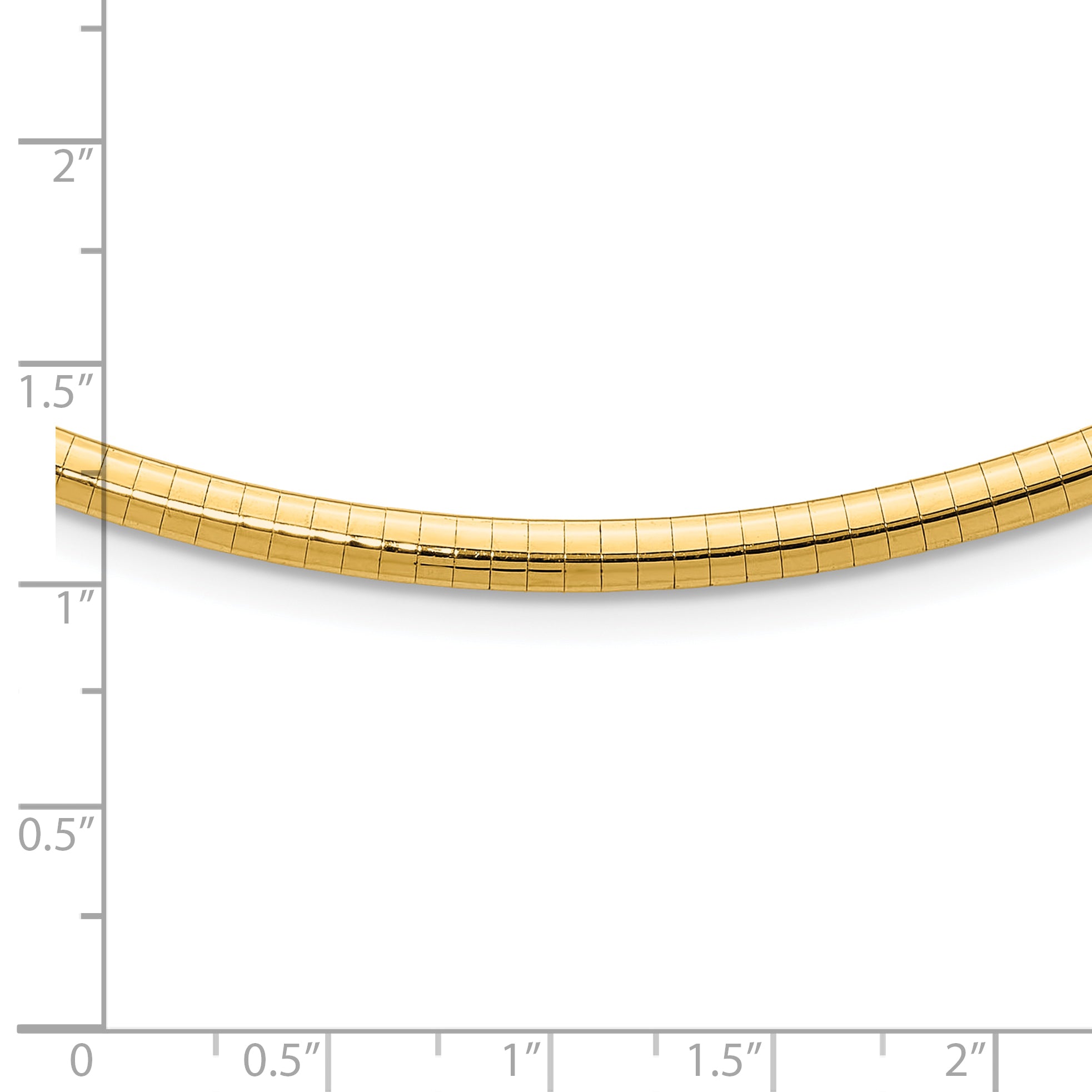 14k Polished 4mm 7 inch Domed Omega Bracelet
