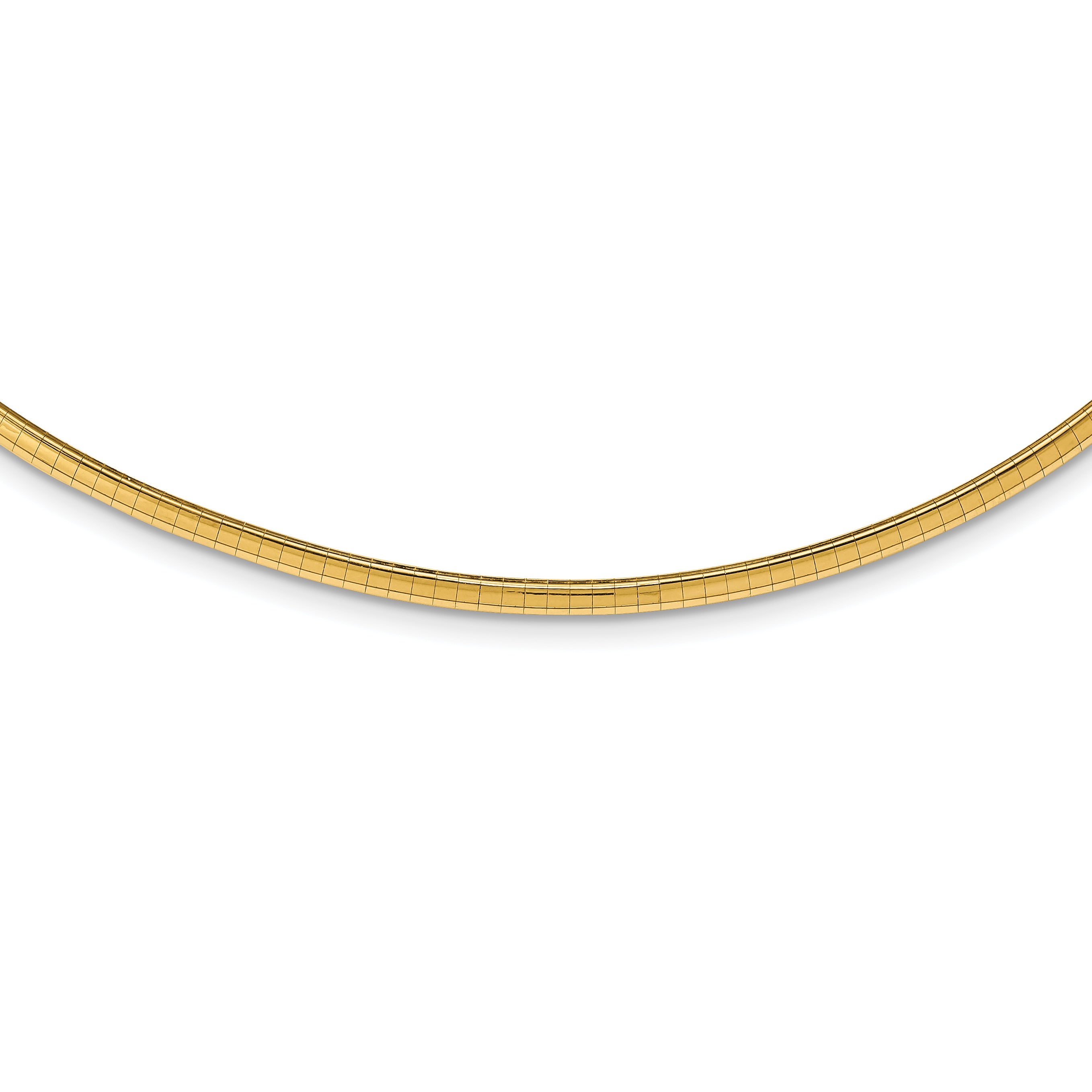 14K 3Mm Lightweight Omega Necklace