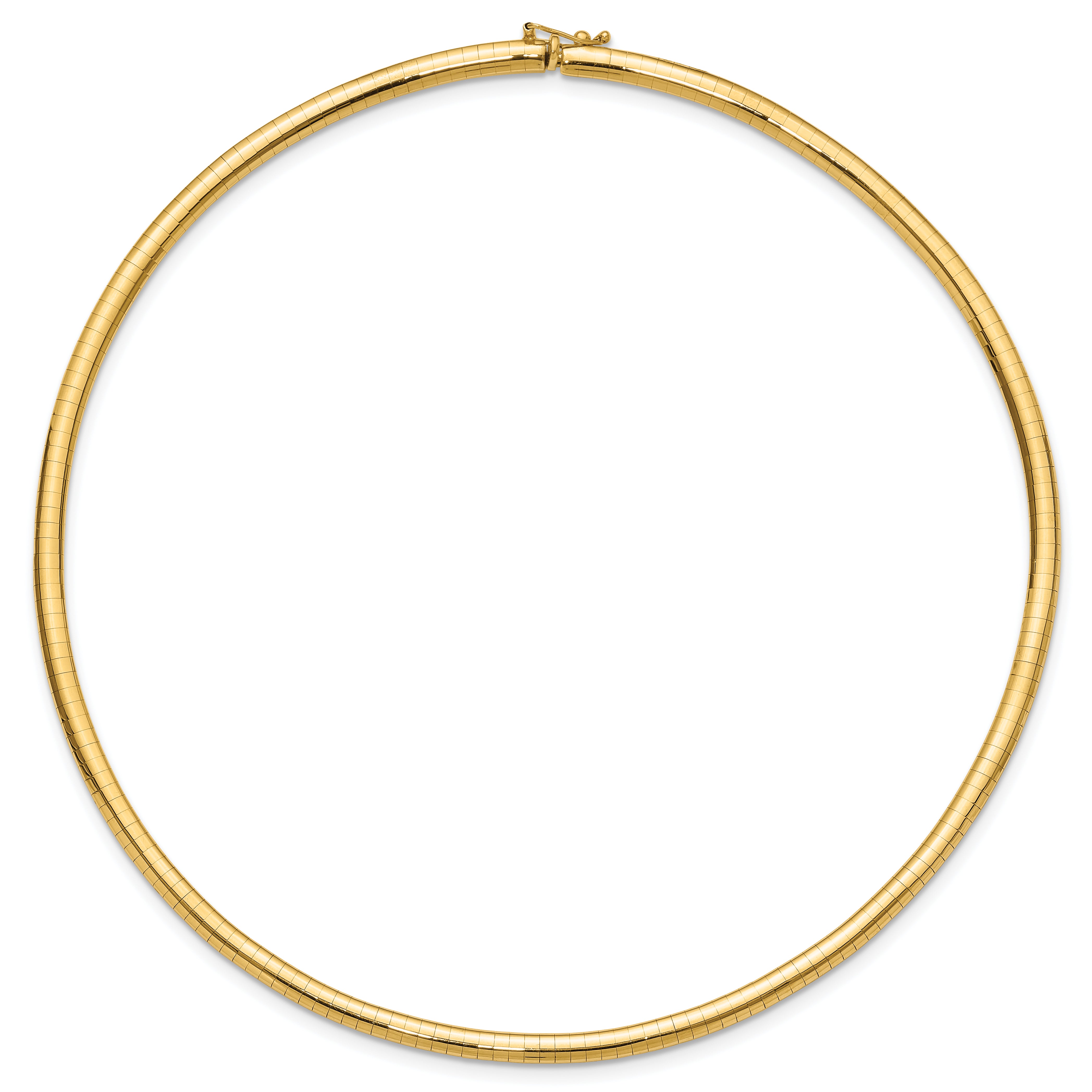 14k Polished 4mm Lightweight 16 inch Domed Omega Necklace