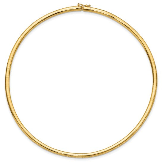 14k Polished 5.0mm Lightweight 16 inch Domed Omega Necklace FNY