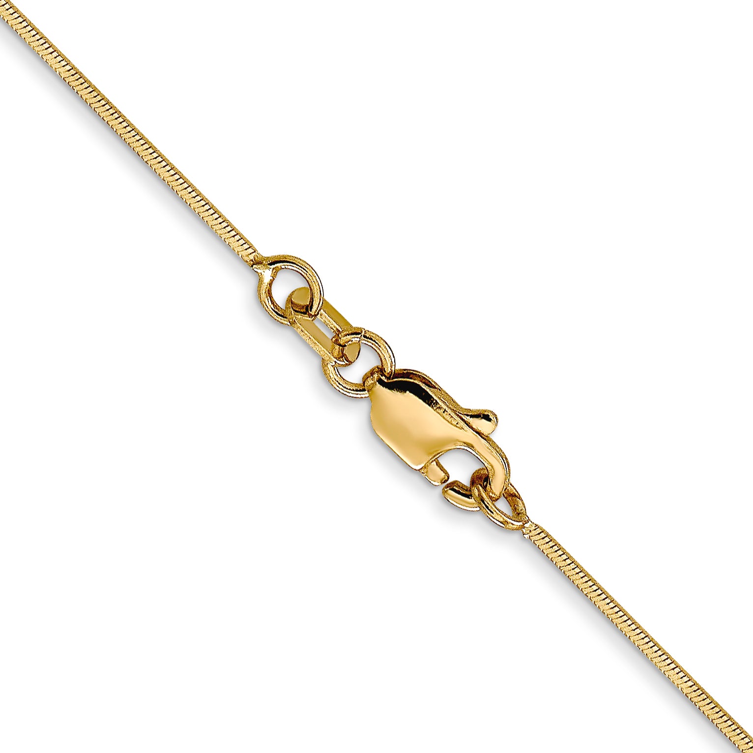 14K 18 Inch .6Mm Octagonal Snake With Lobster Clasp Chain
