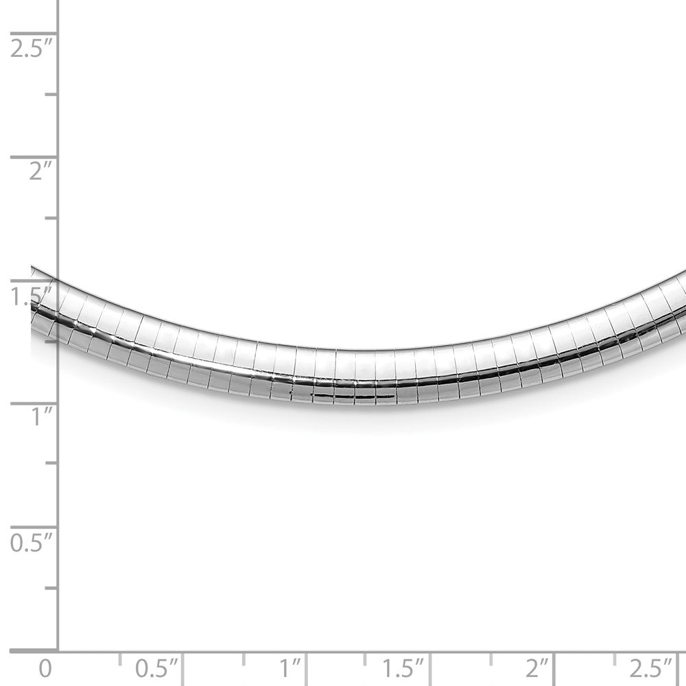 14k White Gold 6mm Domed Omega Necklace