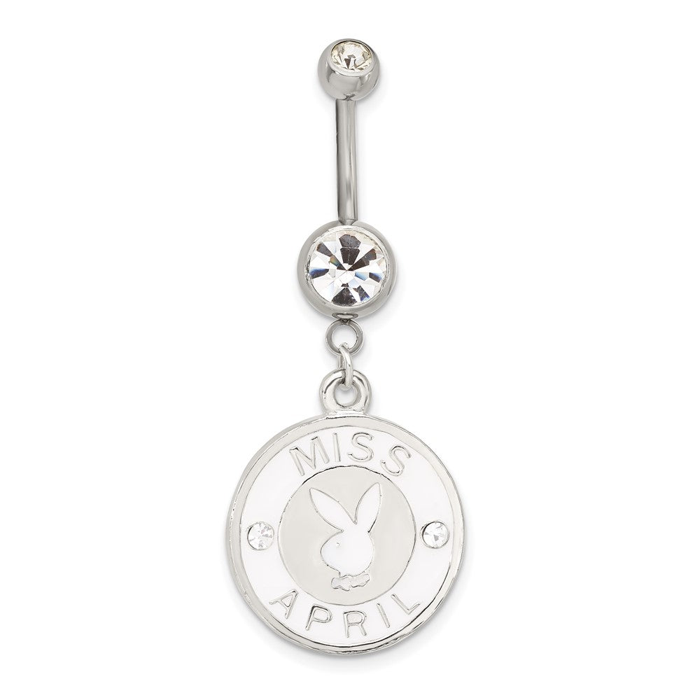 Playboy Miss April Crystal & Enameled Belly Ring