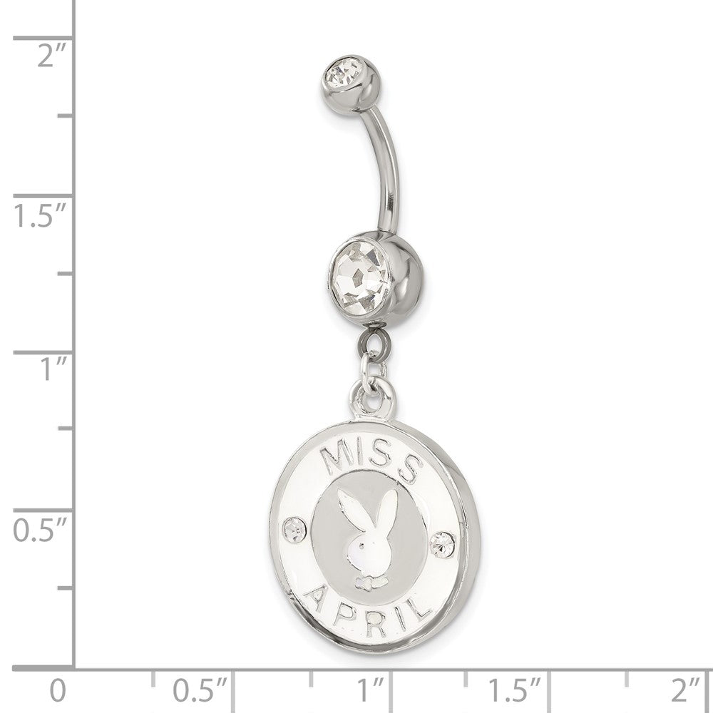Playboy Miss April Crystal & Enameled Belly Ring