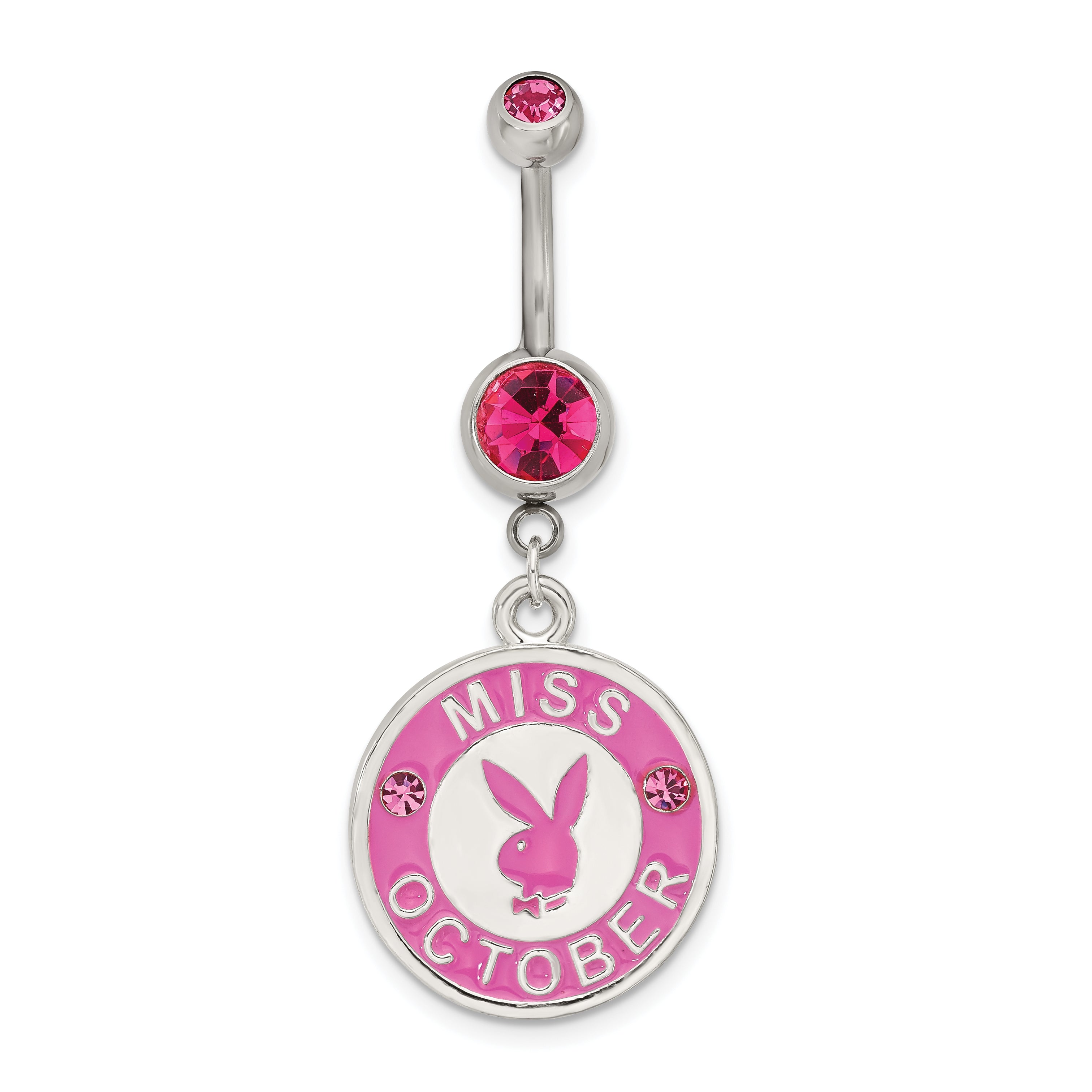 Playboy Miss October Crystal & Enameled Belly Ring