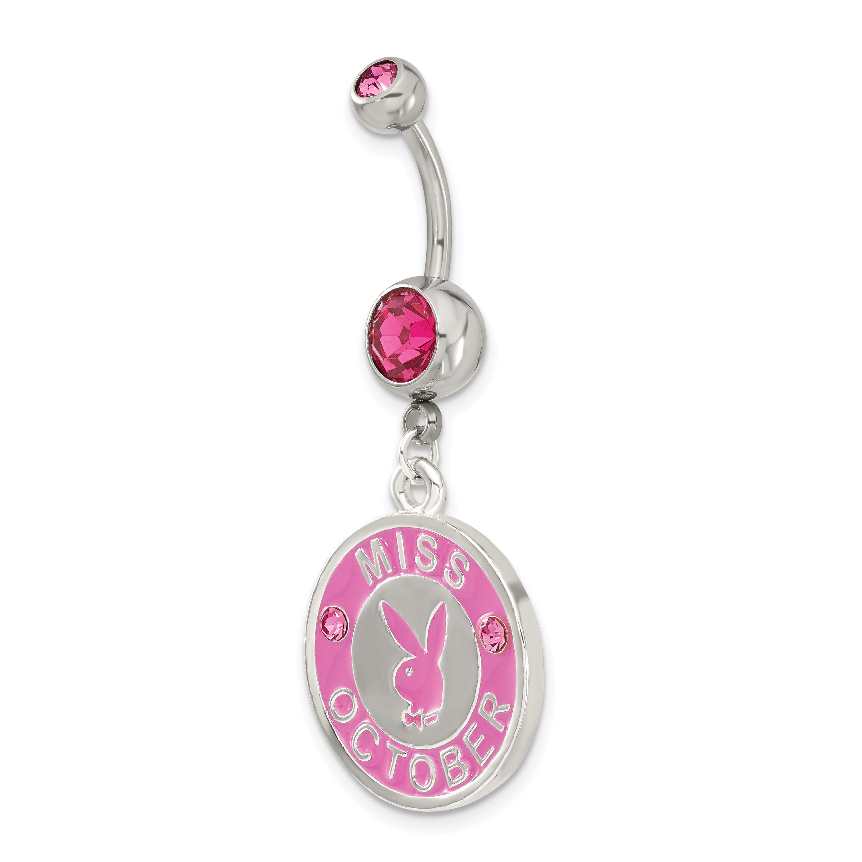 Playboy Miss October Crystal & Enameled Belly Ring