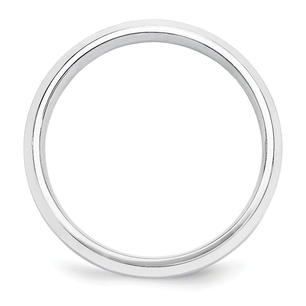 Platinum 5mm Polished Beveled Edge Wedding Band Size 8