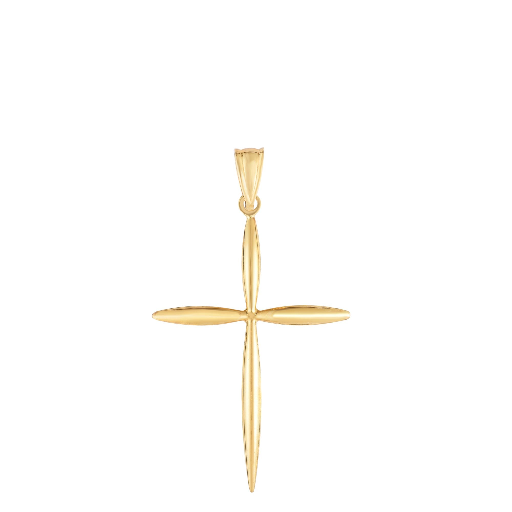 14K Yellow Gold Polished Cross