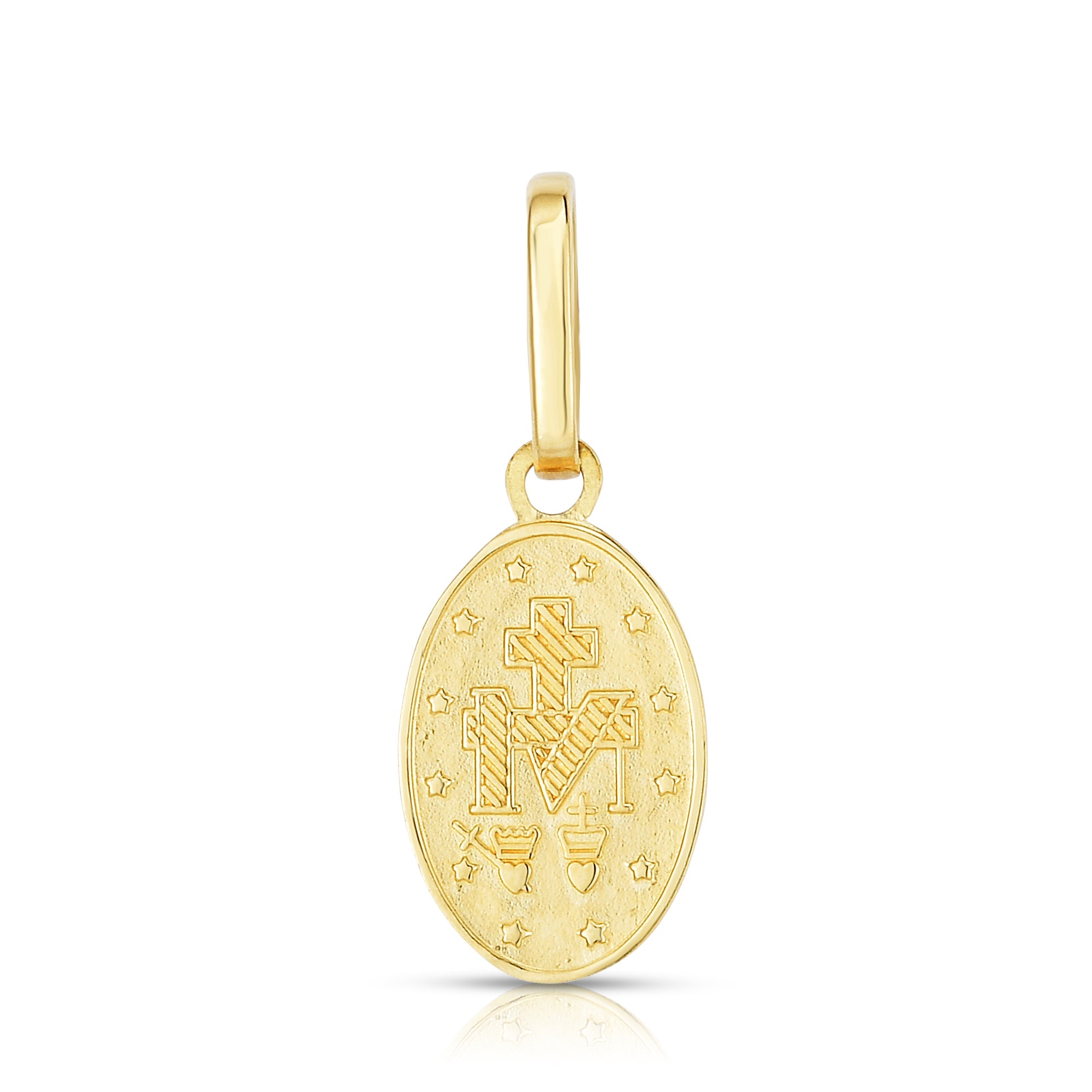 14K Yellow Gold Miraculous Medal Religious Medal