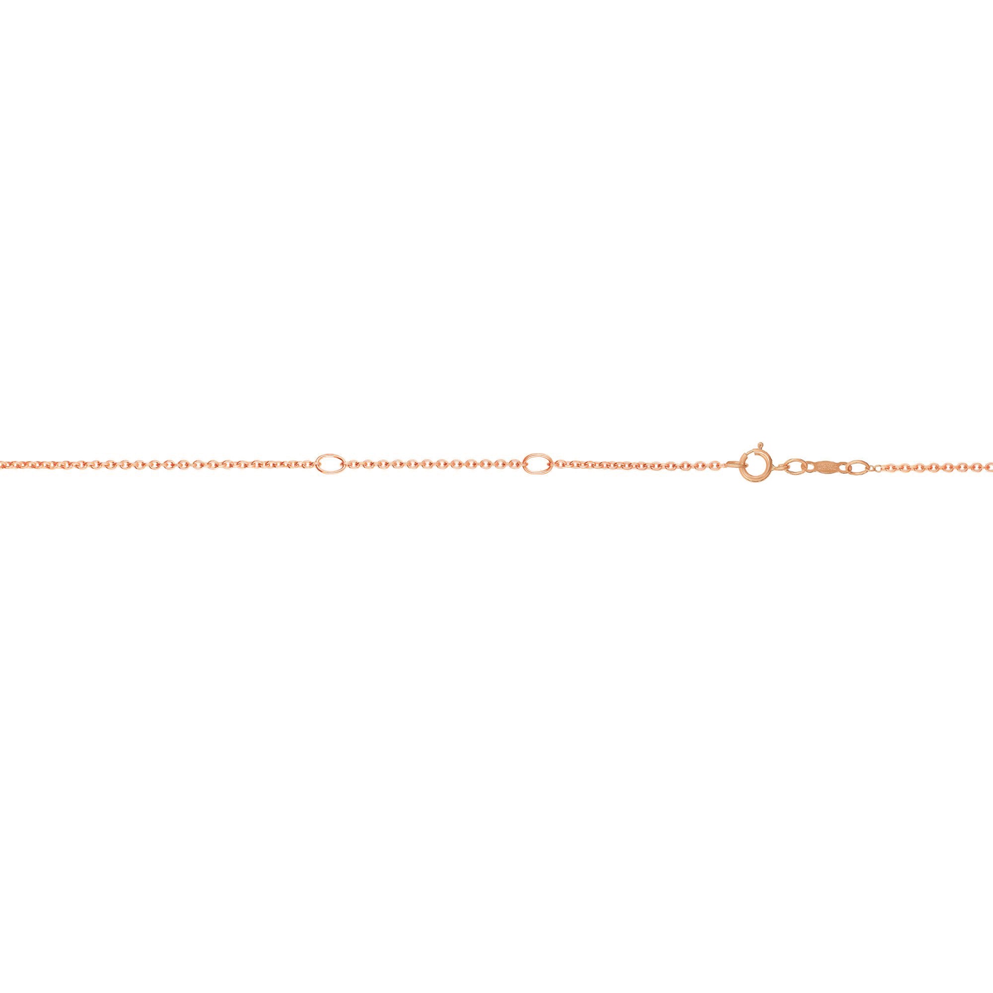 14K Rose Gold 0.8mm 18" Diamond Cut Double Extendable Classic Cable Chain with Spring Ring Clasp