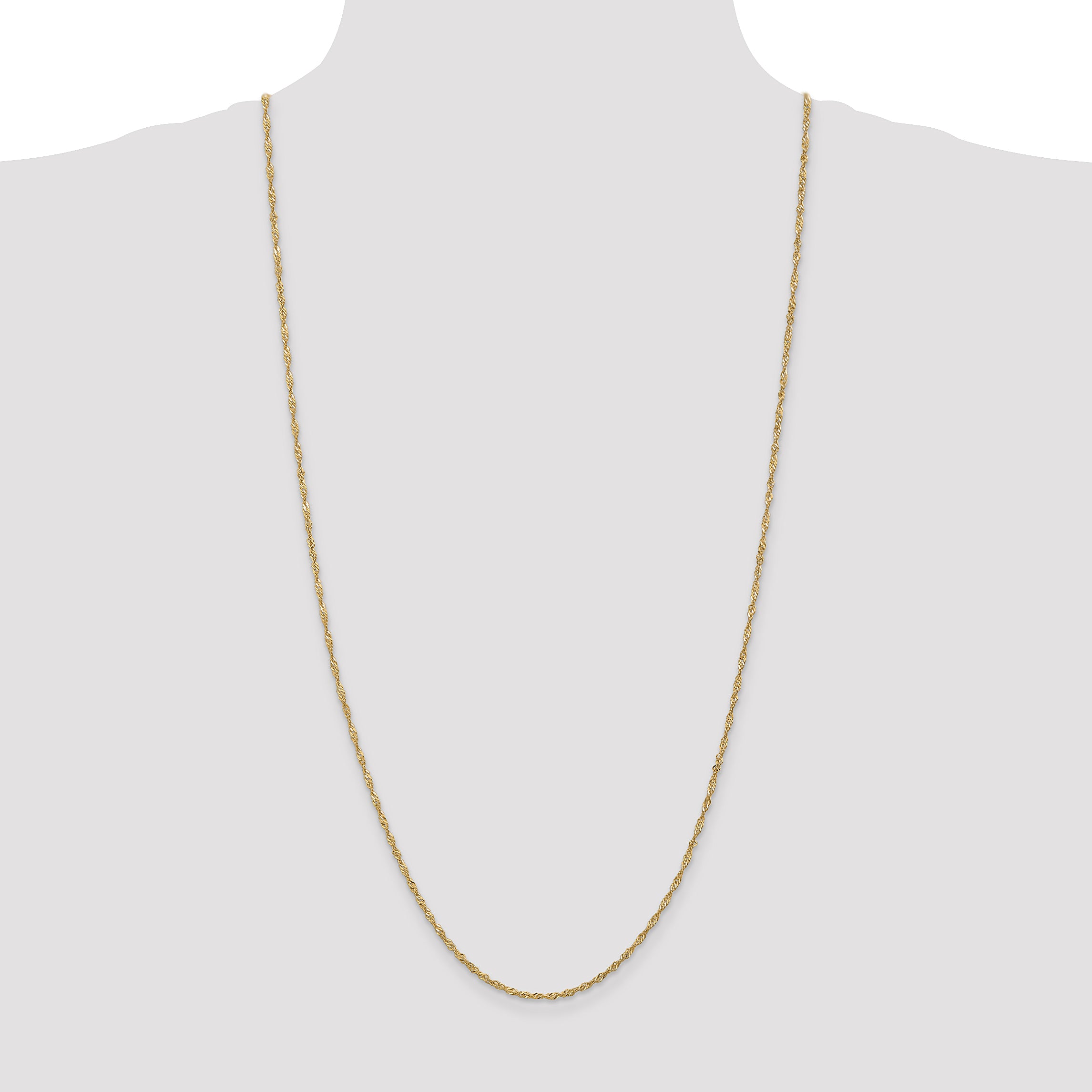 14K 30 Inch 1.70Mm Singapore With Lobster Clasp Chain