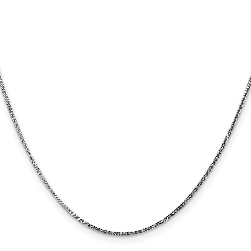 14K White Gold 24 inch 1.4mm Curb with Spring Ring Clasp Pendant Chain