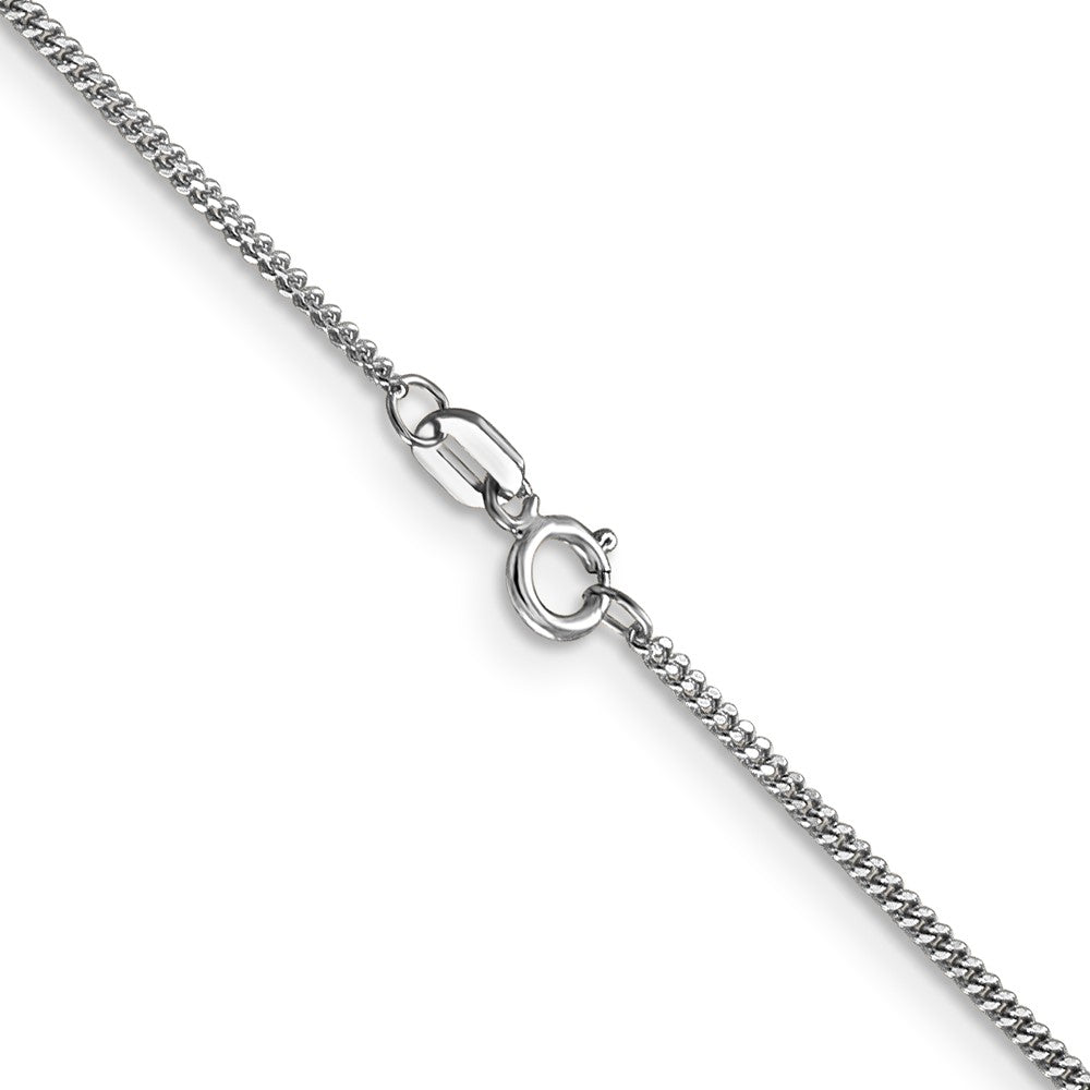 14K White Gold 24 inch 1.4mm Curb with Spring Ring Clasp Pendant Chain