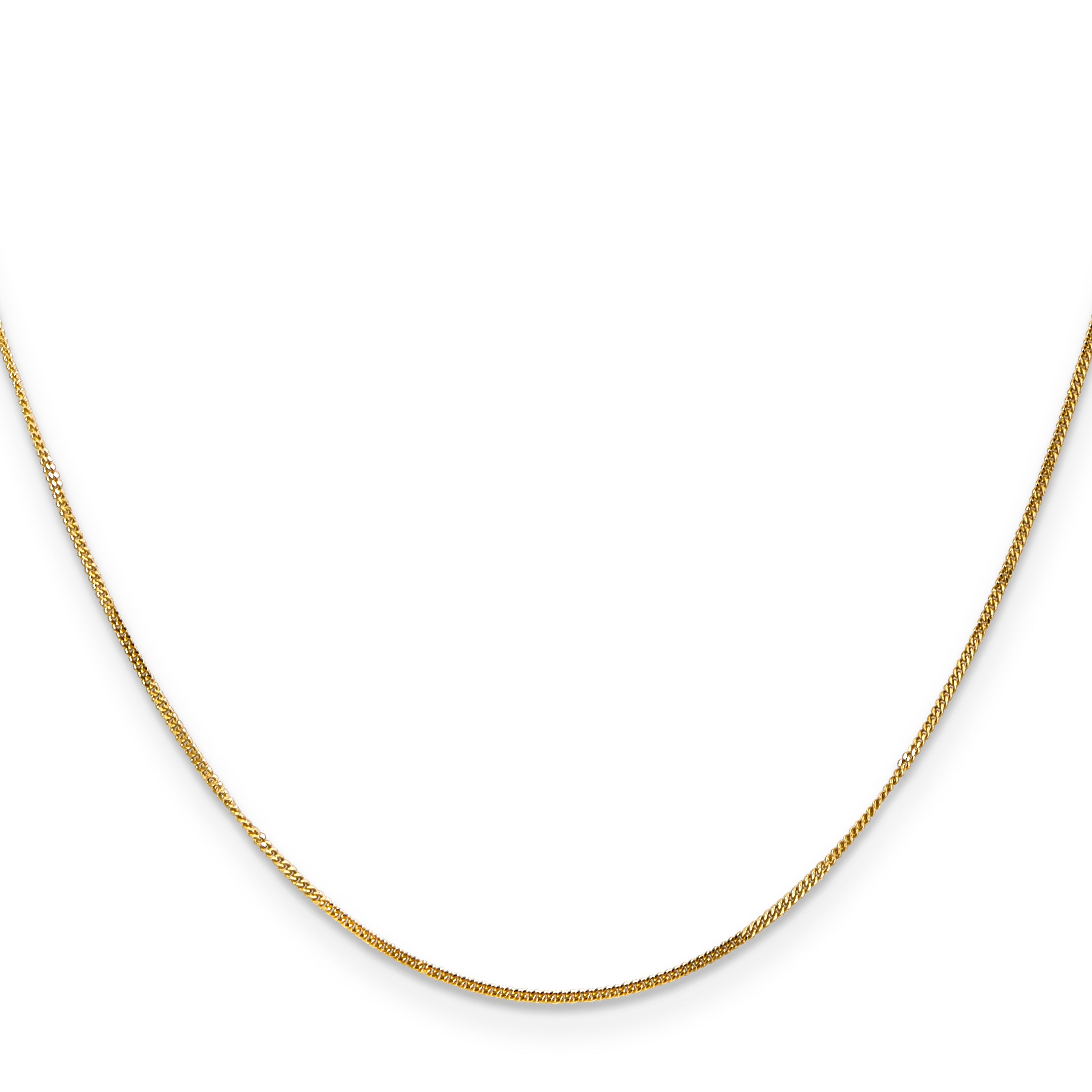 14K 18 inch .9mm Curb with Spring Ring Clasp Pendant Chain