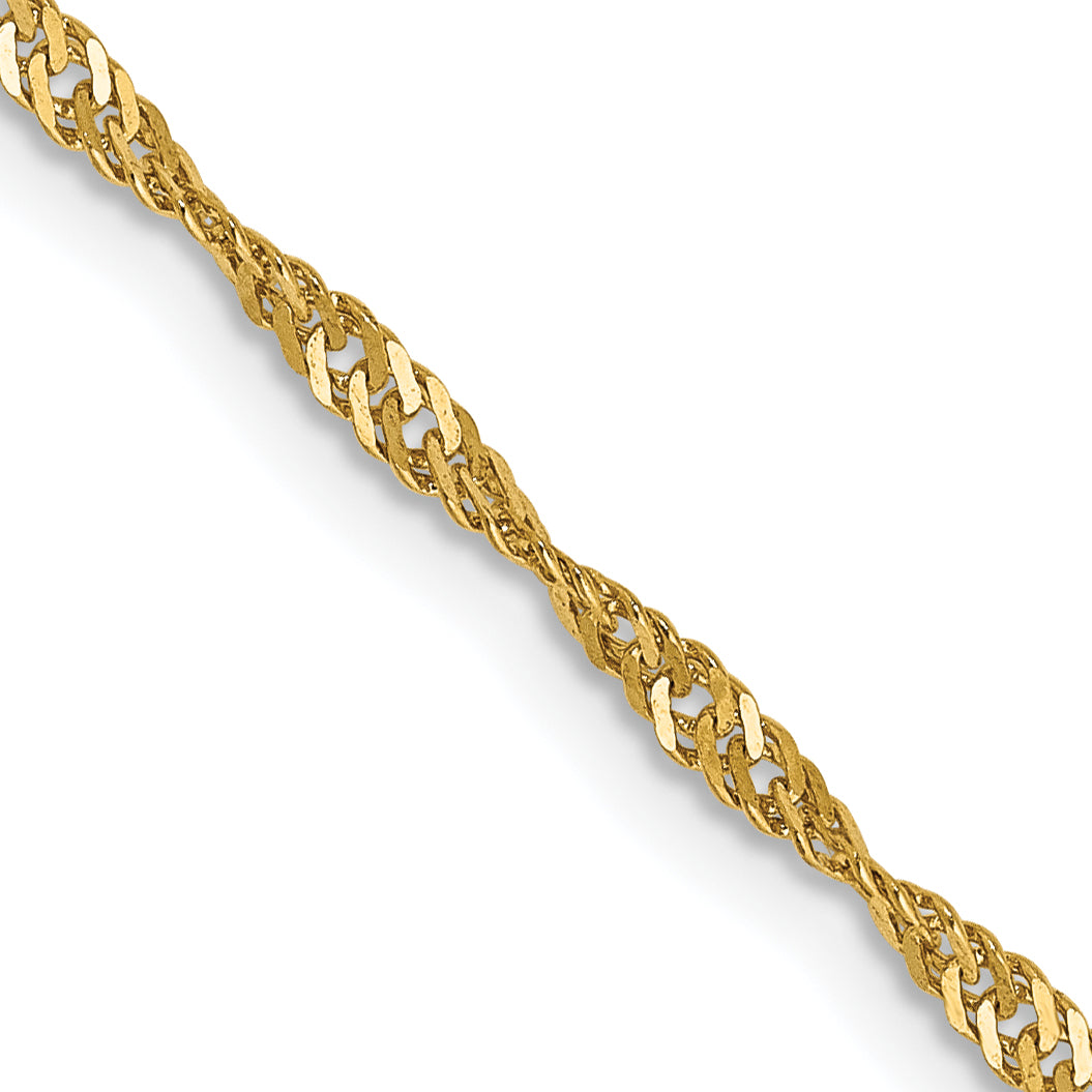 14K 30 Inch 1.70Mm Singapore With Lobster Clasp Chain