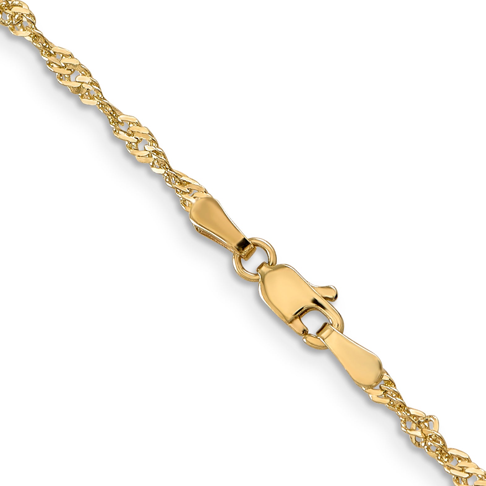 14K 16 Inch 2Mm Singapore With Lobster Clasp Chain