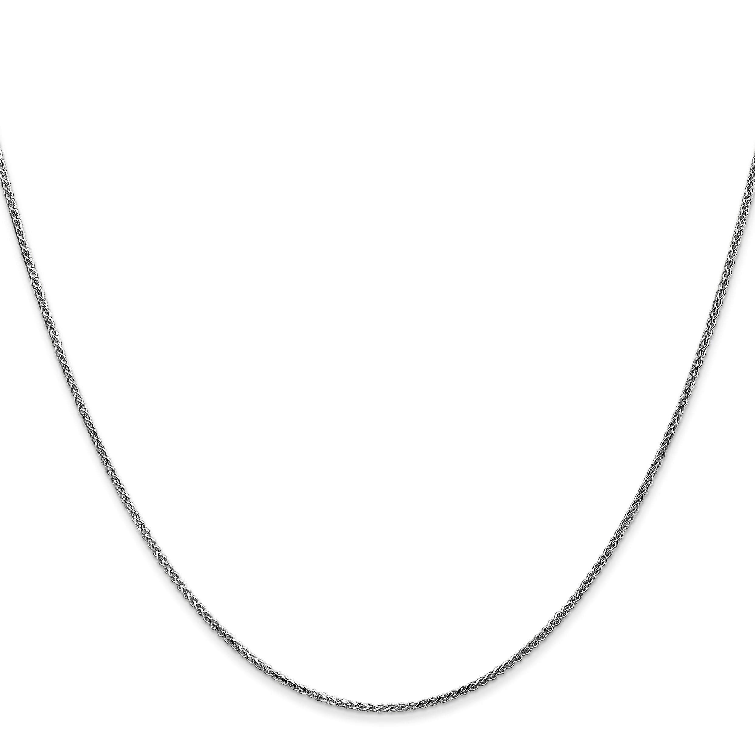 14K White Gold 24 Inch 1.05Mm Diamond-Cut Spiga With Spring Ring Clasp Chain