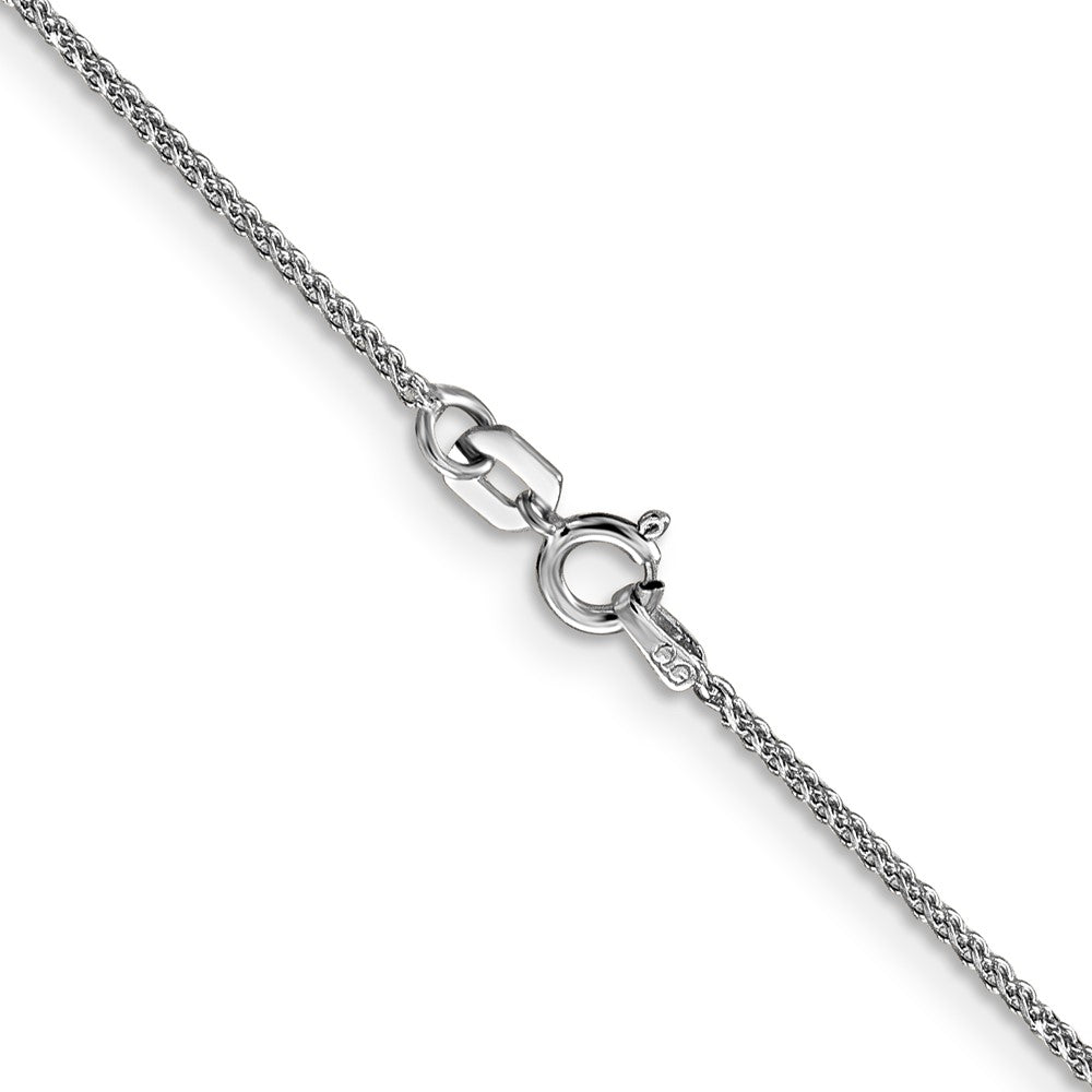 14K White Gold 18 inch 1.05mm Diamond-cut Spiga with Spring Ring Clasp Chain