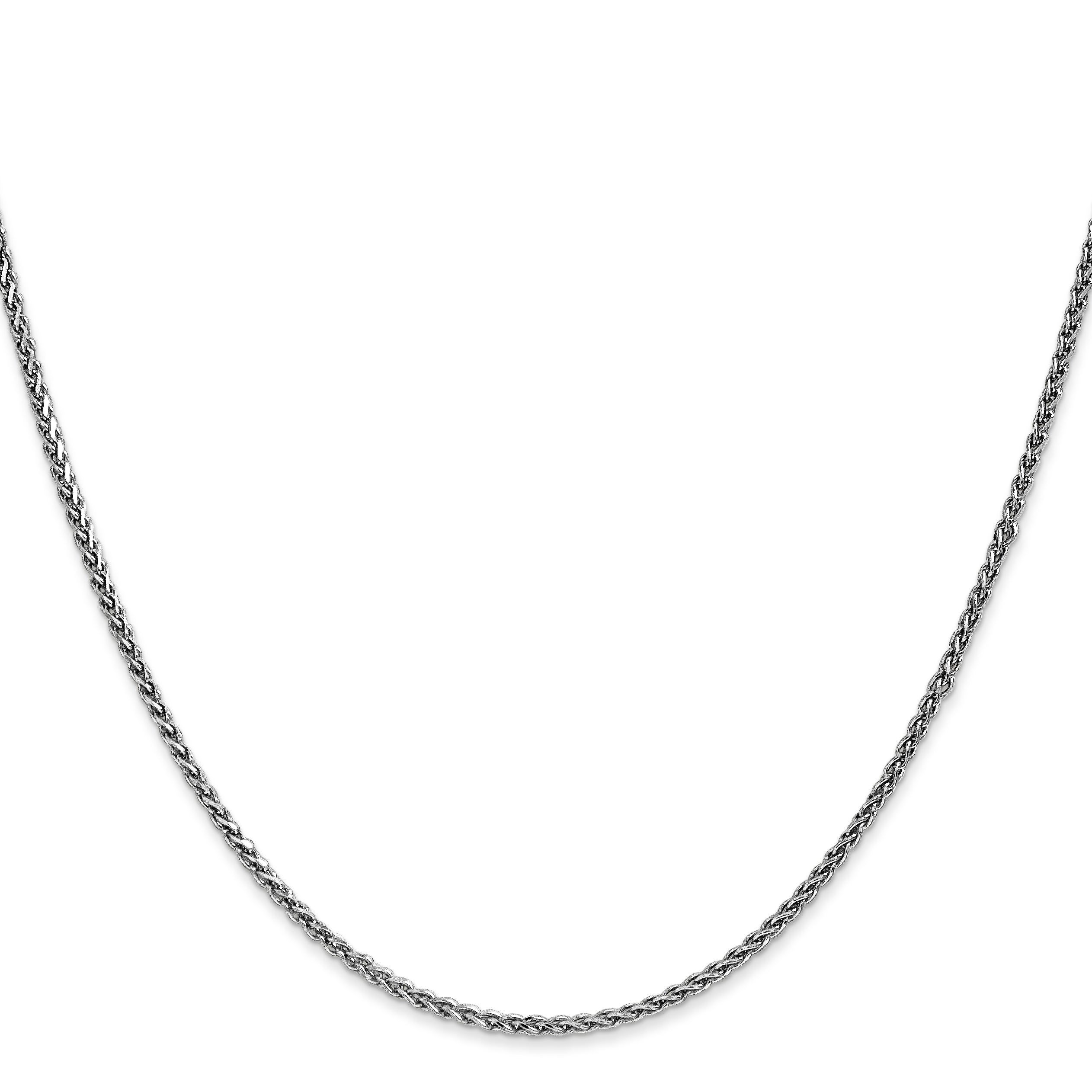 14K White Gold 16 Inch 1.7Mm Diamond-Cut Spiga With Lobster Clasp Chain