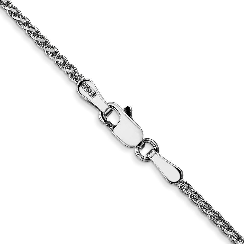 14K White Gold 24 inch 1.7mm Diamond-cut Spiga with Lobster Clasp Chain