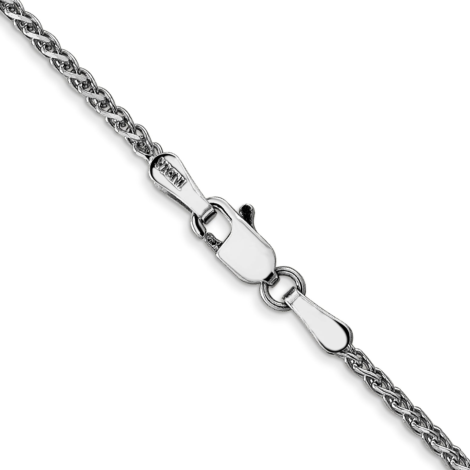 14K White Gold 16 Inch 1.7Mm Diamond-Cut Spiga With Lobster Clasp Chain