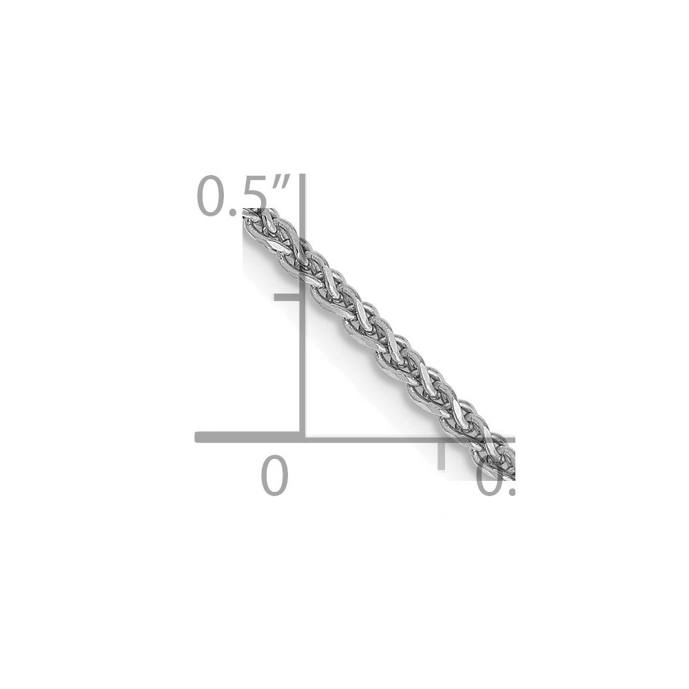 14K White Gold 14 inch 1.7mm Diamond-cut Spiga with Lobster Clasp Chain